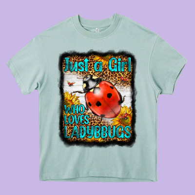 Western Just A Girl Who Loves Ladybug Heavy Core Tee Designed By Lillyallendesigns