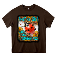 Chocolate Brown Western Just A Girl Who Loves Ladybug Heavy Core Tee - LillyAllenDesigns