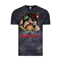 Cloud Black Afro Messy Bun Best Teacher With Leopard Glasses Bbs Vintage Tee - BundleAndBundleShop