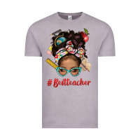 Vintage Zinc Afro Messy Bun Best Teacher With Leopard Glasses Bbs Vintage Tee - BundleAndBundleShop