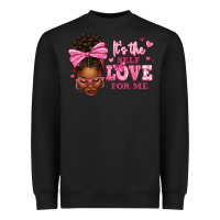 Black it's the self love for me afro woman Heavyweight Sweatshirt - texasbilliewilder