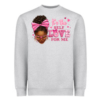 Heather Grey it's the self love for me afro woman Heavyweight Sweatshirt - texasbilliewilder