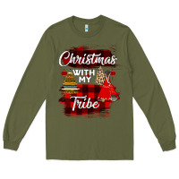 Army Green Christmas With My Tribe Long Sleeve Tee - Bettercallsaul