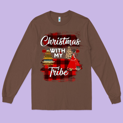 Christmas With My Tribe Long Sleeve Tee Designed By Bettercallsaul