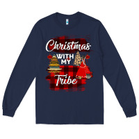 Navy Christmas With My Tribe Long Sleeve Tee - Bettercallsaul
