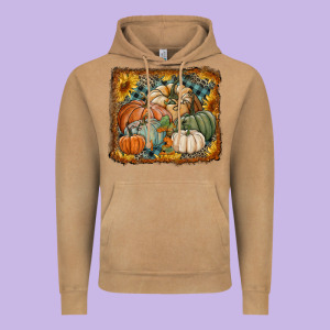 Pumpkins With Sunflowers Vintage Hoodie Designed By Ranaportraitstore