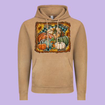Pumpkins With Sunflowers Vintage Hoodie Designed By Ranaportraitstore