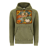 Vintage Olive pumpkins with sunflowers Vintage Hoodie - RanaPortraitStore