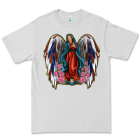 Dove Grey Angel Wing Lady of Guadalupe 4th of July Premium Tee - Jasminsmagicworld