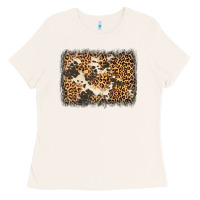 Bone distressed leopard cowhide background Ladies Tee - Jasminsmagicworld