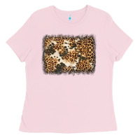 Bubblegum Pink distressed leopard cowhide background Ladies Tee - Jasminsmagicworld