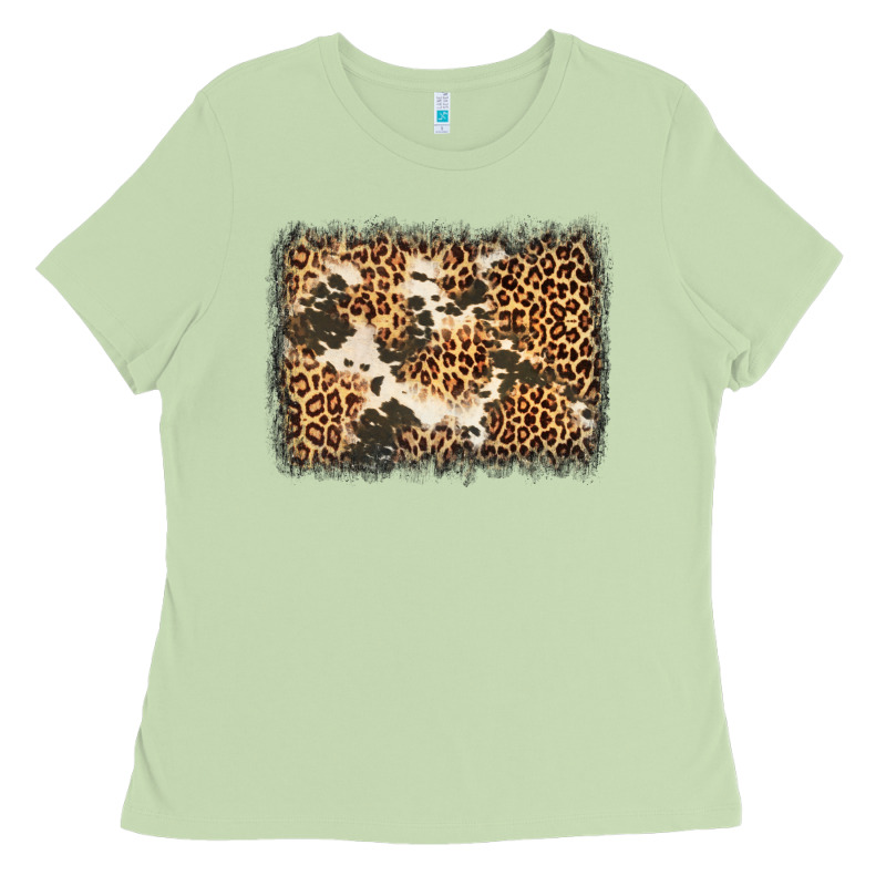 Distressed Leopard Cowhide Background Ladies Tee by Jasminsmagicworld | Teevron