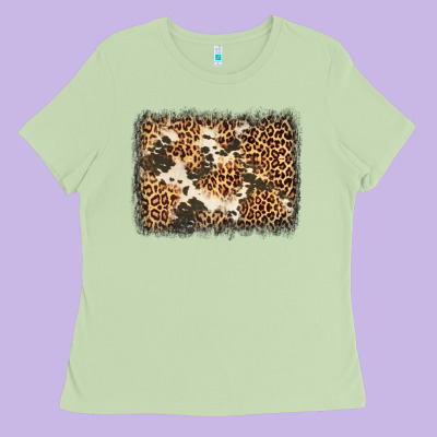 Distressed Leopard Cowhide Background Ladies Tee Designed By Jasminsmagicworld