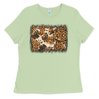 Matcha distressed leopard cowhide background Ladies Tee - Jasminsmagicworld