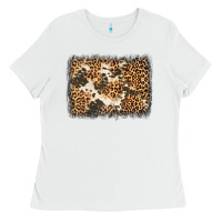 White distressed leopard cowhide background Ladies Tee - Jasminsmagicworld