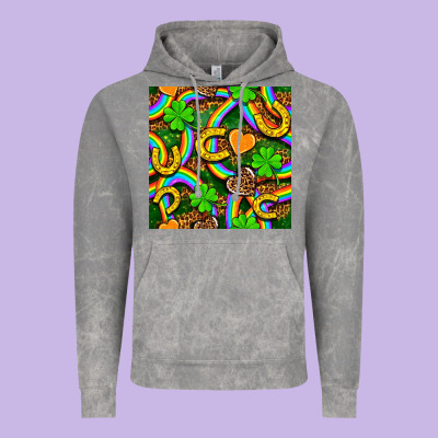St. Patricks Rainbow Seamless Vintage Hoodie Designed By Bundleandbundleshop