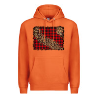 Carrot leopard buffalo plaid background Premium Hoodie - CowCowDesign