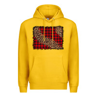Lemon leopard buffalo plaid background Premium Hoodie - CowCowDesign