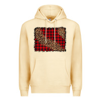 Pina Colada leopard buffalo plaid background Premium Hoodie - CowCowDesign