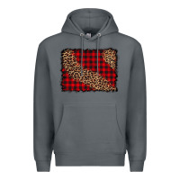 Rock leopard buffalo plaid background Premium Hoodie - CowCowDesign