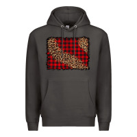 Smoke leopard buffalo plaid background Premium Hoodie - CowCowDesign