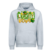 Heather Grey Lucky Vibes Urban Hoodie - CowhideDigitalArt