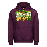 Mauve Wine Lucky Vibes Urban Hoodie - CowhideDigitalArt