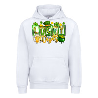 White Lucky Vibes Urban Hoodie - CowhideDigitalArt