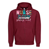 Burgundy nurse in progress Zipper Hoodie - CowGirlArtShop