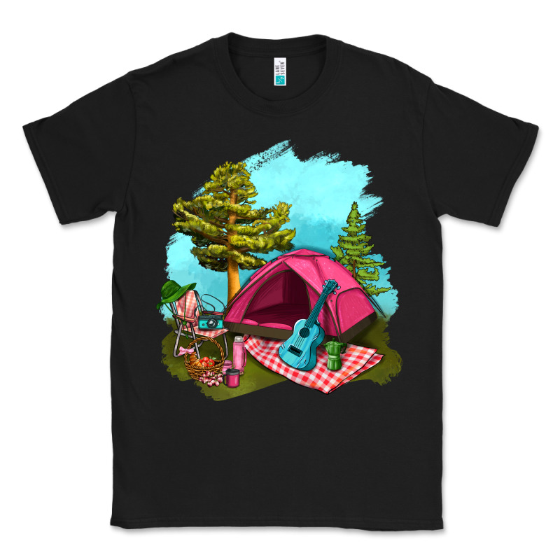 Glamping Camp And Pink Tent Classic Tee by BundleAndBundleShop | Teevron