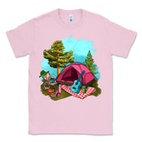 Bubblegum Pink Glamping Camp And Pink Tent Classic Tee - BundleAndBundleShop