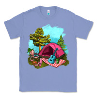 Colony Blue Glamping Camp And Pink Tent Classic Tee - BundleAndBundleShop