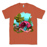 Copper Glamping Camp And Pink Tent Classic Tee - BundleAndBundleShop