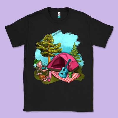 Glamping Camp And Pink Tent Classic Tee Designed By Bundleandbundleshop