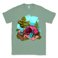 Sage Glamping Camp And Pink Tent Classic Tee - BundleAndBundleShop