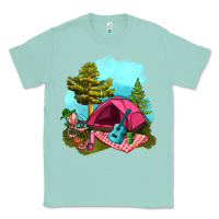 Seafoam Glamping Camp And Pink Tent Classic Tee - BundleAndBundleShop