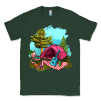 Sports Green Glamping Camp And Pink Tent Classic Tee - BundleAndBundleShop