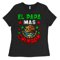 Black El Papa Mas Chingon Mexican Ladies Tee - LillyAllenDesigns