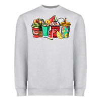 Heather Grey Fruits coffee cups Heavyweight Sweatshirt - NancyCooperArtShop