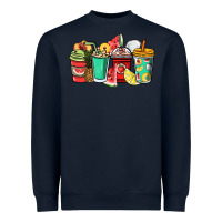 Navy Fruits coffee cups Heavyweight Sweatshirt - NancyCooperArtShop