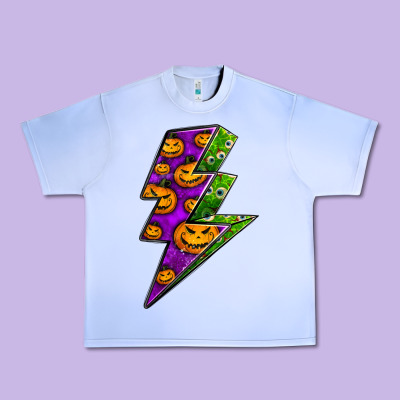 Halloween Lightning Bolt Urban Heavy Tee Designed By Bundleandbundleshop