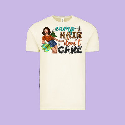 Camp Hair Don't Care Vintage Tee Designed By Bundleandbundleshop