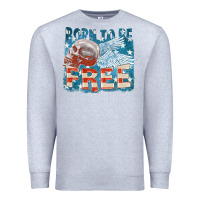 Heather Grey Born to be free Premium Sweatshirt - FaDigitalArtStudio