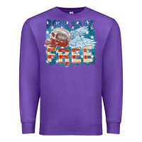 Purple Born to be free Premium Sweatshirt - FaDigitalArtStudio