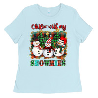 Baby Blue chillin with my snowies Ladies Tee - BarkalooDesign