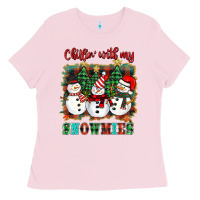 Bubblegum Pink chillin with my snowies Ladies Tee - BarkalooDesign