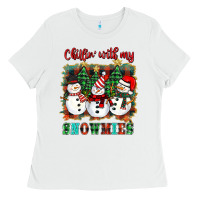 White chillin with my snowies Ladies Tee - BarkalooDesign