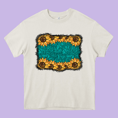 Sunflower Background Heavy Core Tee Designed By Barkaloodesign
