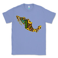 Colony Blue Guerrero Mexico Serape Cactus Sunflower Map Classic Tee - RanaPortraitStore