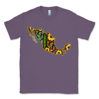 Lavender Guerrero Mexico Serape Cactus Sunflower Map Classic Tee - RanaPortraitStore